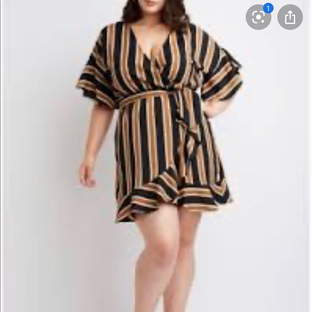 CHARLOTTE RUSSES striped wrap dress